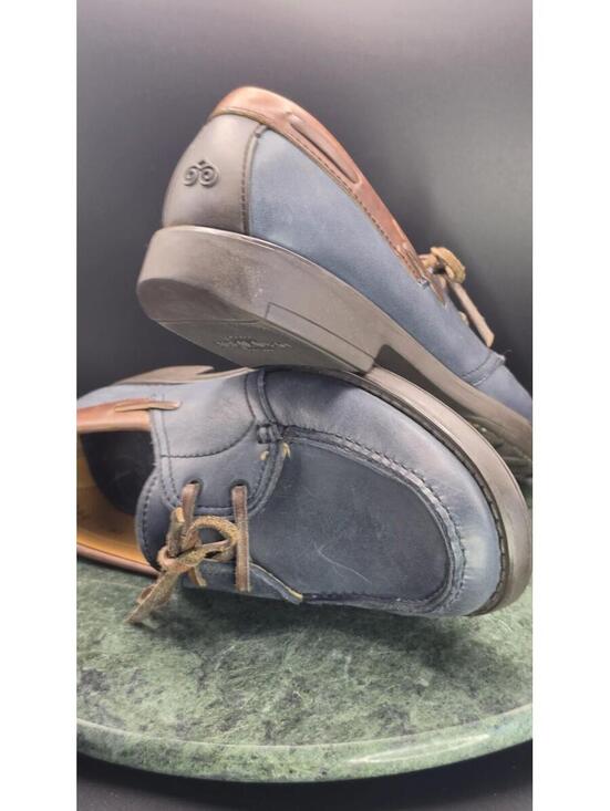 Carmina Albaladejo Leather Boat Shoes Sailing Navy Brown UK 5.5 US Men 6.5 Wmn 7 main image 2